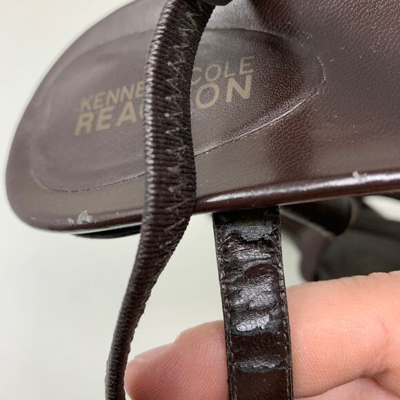 Kenneth Cole Reaction Women's Size 6.5 Y2K Strappy Heels Sandal Open Toe Brown - Picture 7 of 8